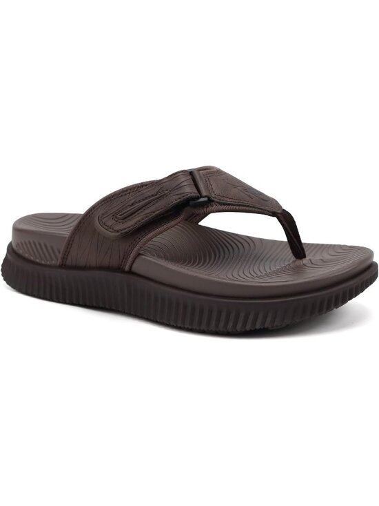 Men\'s Dark Brown Orthotic Flip Flops Athletic Recovery Soft Foam Sandal Shoes